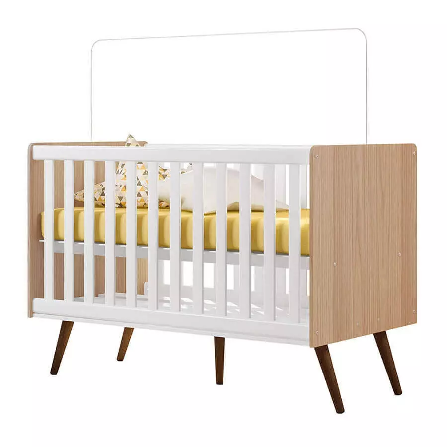 COD:444239738 - CUNA MINI-CAMA 2857 RETRO QMOVI CARVALLO TEX|BLANCO