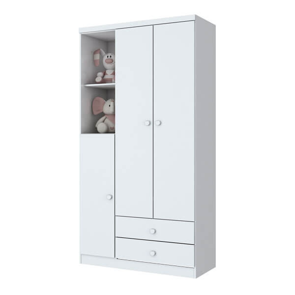 COD:444259996 - ROPERO 3 PUERTAS BALA DE MENTA I110 HENN BLANCO|FLEX