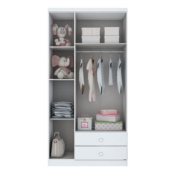 COD:444259996 - ROPERO 3 PUERTAS BALA DE MENTA I110 HENN BLANCO|FLEX