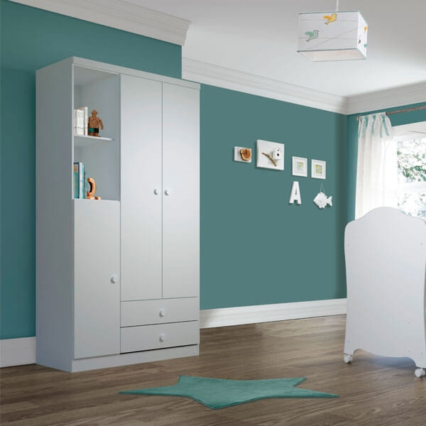 COD:444259996 - ROPERO 3 PUERTAS BALA DE MENTA I110 HENN BLANCO|FLEX