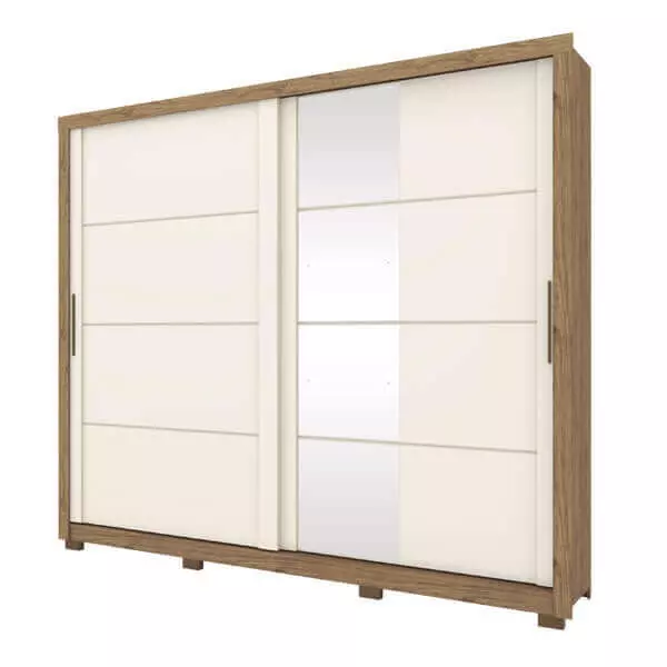 COD:444264686 - ROPERO 2 PUERTAS CORREDIZAS PALACE HENN RUSTICO|OFF WHITE