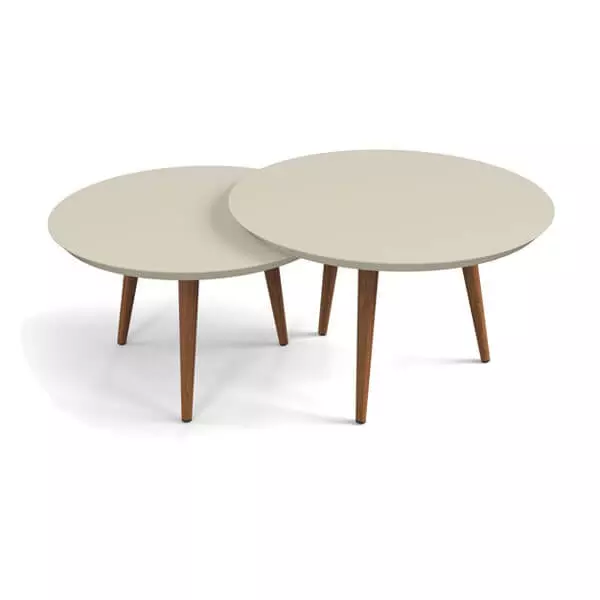 COD:444265188 - CONJUNTO MESA CENTRO LUNA PATRIMAR OFF WHITE