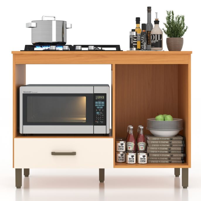 COD:8555 - BALCON MOVEIS SUL COOK TOP ROMA 1C/1P